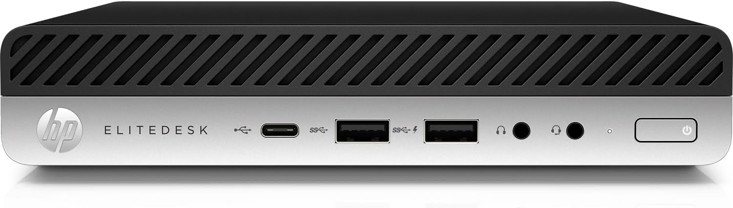 HP EliteDesk 800 G4 Mini PC Desktop Computer 35W Intel Core i5-8500T 6-cores 2.10GHz 16GB DDR4 RAM 256GB SSD Windows 11 Pro with Wireless Keyboard Mouse 2.4GHz Long Battery Life Black (Renewed)