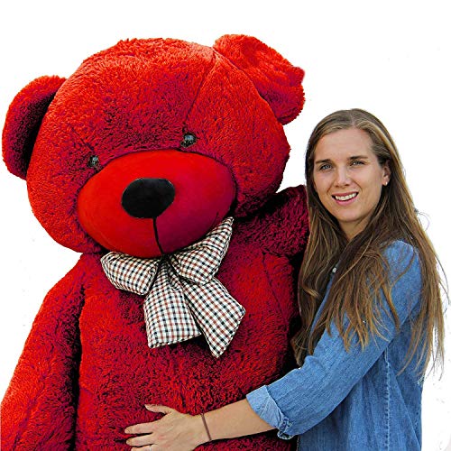 AVSHUB Soft Toy Teddy Bear 7 Feet for Kids | Plushie Soft Toys for Baby Boys & Girls | Lovable Huggable Teddy Bear | Birthday & Valentine Gift (Red)