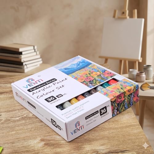 Image of Venti Acrylic Paint Set of 36Pcs-36ML - Multicolor