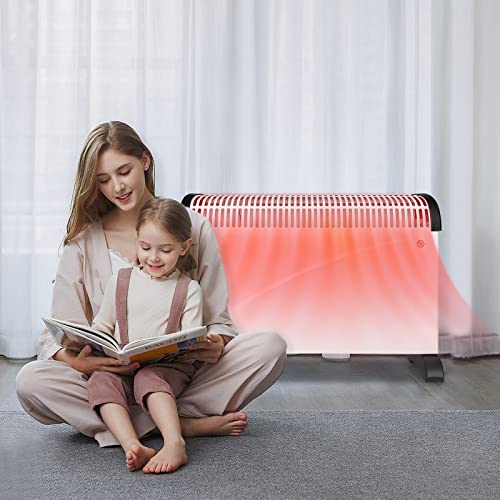 Yznahre Elektrische verwarming, ventilatorkachel, energiebesparend, stil, 2000 W, convectorverwarming, met 24 uurs timer, 3 standen, elektrische verwarmingstoestellen, geschikt voor woonkamer, slaapkamer, kantoor - Afbeelding 7