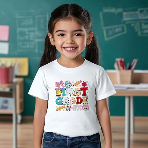 First Grade #210 Kids Shirts, YS-YXL, Girls, Cute Little Monsters, Labooboos, Great for The First Day of School Or Everyday2