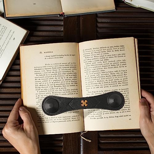 Image of Book Weight Holder Wooden Thumb Book Page Open Weighted Bookmark Corner Reading Accessories Gift for Writer Reader (BPH02-Black)