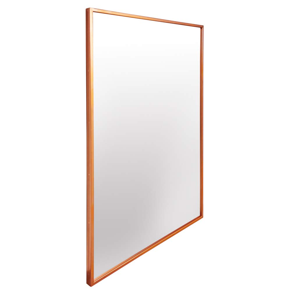 Specchio da Parete Grande in Metallo - 70 x 50cm - Metallo Placcato - Oro Rosa