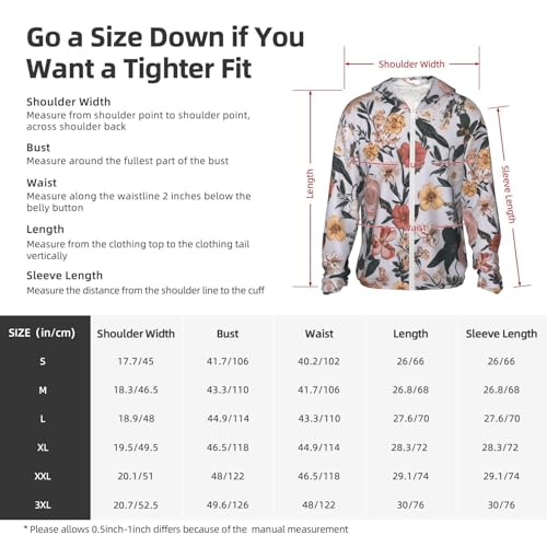 Men's UPF 50+ Sun Protection Hoodie Long Sleeve Fishing Shirts Quick Dry The Mini Floral Sun Shirt Jacket2