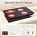 GIHETKUT 4 Burner Electric Cooktop,7200W Built-in & Countertop 4 Burner Electric Stove with 9 Power Levels, Child Safety Lock & 99 mins Timer, 30 inch Electric Cooktop 220-240V (No Plug)