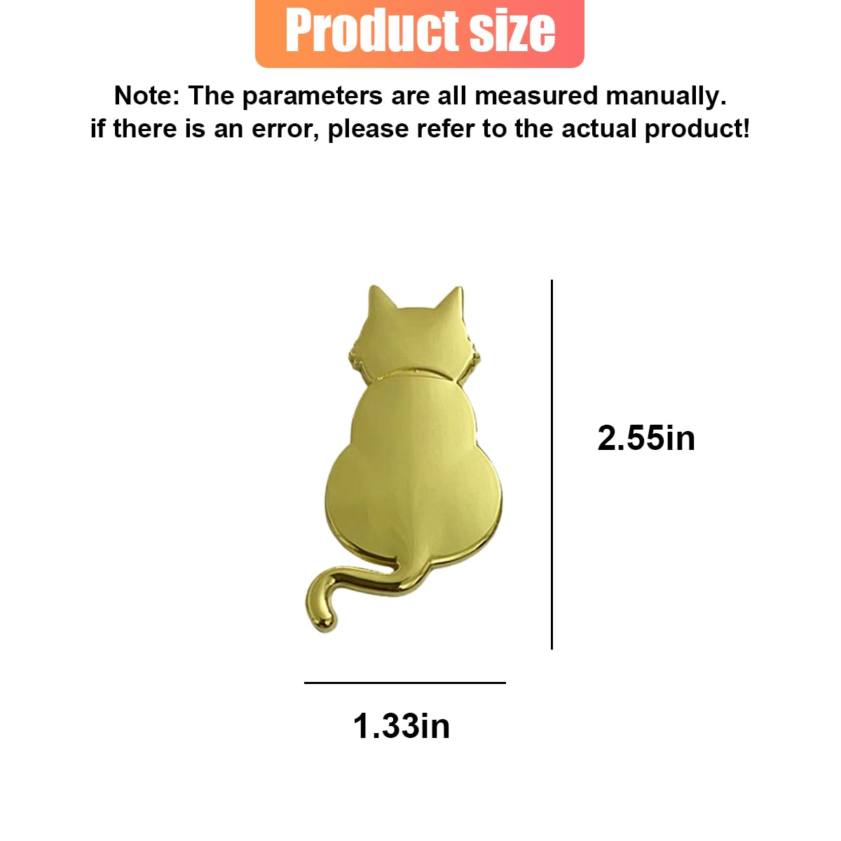 3D Cat Metal Car Emblem Cute Cat Car Decorations Waterproof Bumper Stickers Funny Rear Tailgate Emblem Universal Automotive — view 2