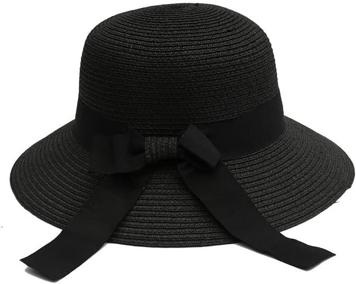 Cappello di paglia da donna, cappello estivo da donna cappello da sole da spiaggia cappello di paglia cappello panama fedora cappello a tesa larga UV cappello estivo da donna