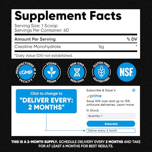 Venture Pal Micronized Creatine Monohydrate Powder, Unflavored, ~75–80 Servings — view 8