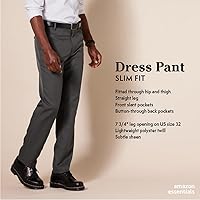 Vista 2 de Tienda Essentials - Pantalón de vestir de corte ajustado y diseño frontal plano para hombre