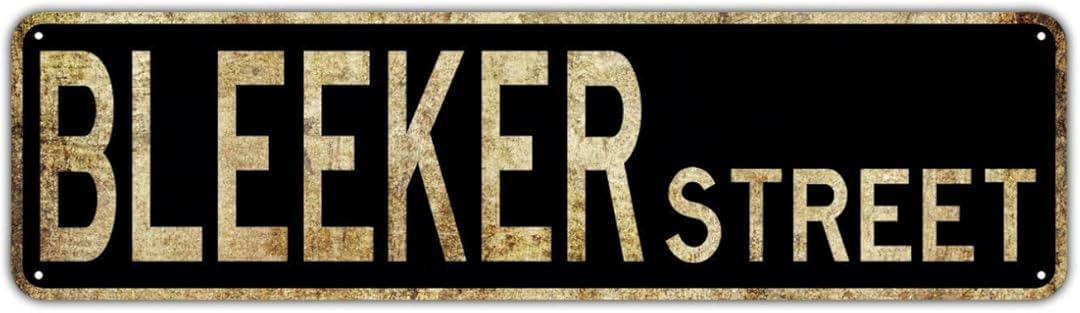 Yelacecca Tin Sign A12219 Bleeker Street Decor Wall Man Cave Bar Rustic Vintage Retro Metal Sign Street Sign 4X16 Inches