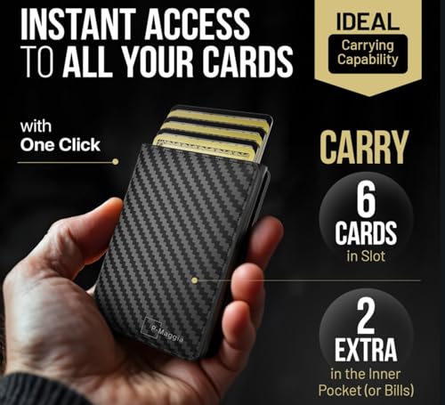 Minimalist Credit Card Holder, Slim Wallet for Men - RFID Card Holder, Stylish Mens Wallet for Security & Convenience, Front & Back Pocket Cardholder, Holds 8 Cards (Carbon)2