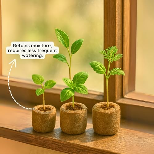 Image of Bombay Greens Organic Netted Cocopeat Coir Discs Seeds Germination pellets Coin Seedling Tray for Plants Indoor and Outdoor Gardening - Pack of 25 Coco Discs