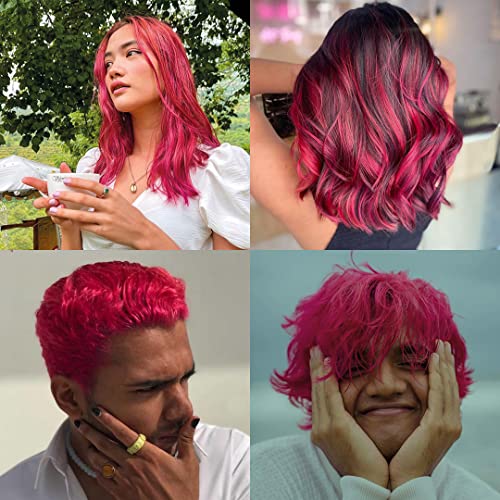 Image of Paradyes Semi-permanent Carola Pink DIY Conditioner Based Hair Colour 120 gm and Lighten Up! Bleach Pack 30 Vol. for all Hair Types