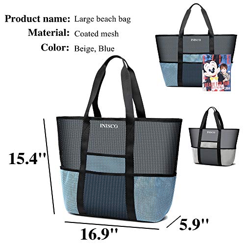 5 Piece Set Family Outing Mesh Beach Bags And Totes For Women Waterproof Sandproof, Beach Drawstring Backpack For Men,Extra Large 33L/200Lbs Durable Toys Tote Bag For Beach, Picnic #TOP1