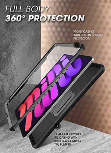 Coque iPad Mini 7 et 6 SUPCASE Noire avec Protège-Écran Intégré