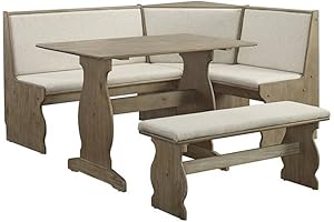 Linon Natasha Transitional Wood Corner Kitchen Table