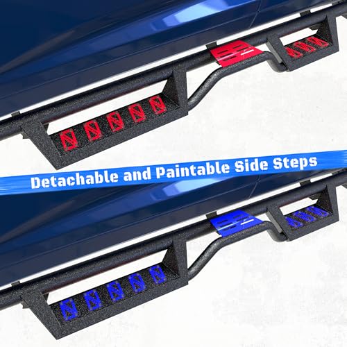 Image of WHALEMOTOR Crew Cab Running Boards Side Steps Compatible with 2019-2026 Chevy Silverado & GMC Sierra 1500 (Excl 2019 Ld /Lt), 2020-2026 Chevrolet Silverado /GMC Sierra 2500 HD 3500 HD Crew Cab