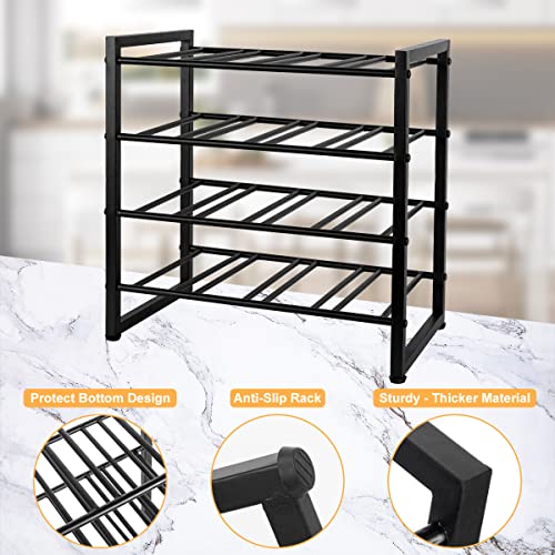 Wine Rack Freestanding 16 Bottle 4 Tier Display Storage Wine Rack for Countertop Cabinet Wine Holder Wine Shelf for Kitchen, Bar, Pantry, Wine Cellar, Basement (Metal) - Image 4
