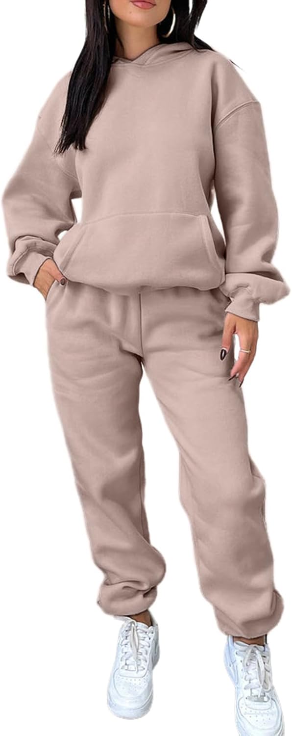 KANSOON Sweatsuits for Women Set 2 Piece Outfits Long Sleeve Hoodie Oversized Sweatshirt Jogger Pants Casual Tracksuit Sets - Image 9