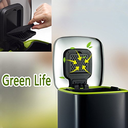 Bin-12-Pieces-Compost-Pail-Replacement-Round-and-6-Black-65-inch-diameter-Square-filter-measures-475-inch