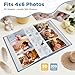Yatosally Baby Photo Album 4x6 300 Pockets with Memo Area, Photo Stickers & Hand and Footprint Kit, Linen Cover Baby Memory Book with Front Window, First Year Keepsake for Newborn Boy Girl