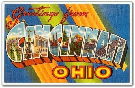 Greetings from Cincinnati Ohio Vinyl Sticker - Car Phone Helmet Bumper Sticker Decal