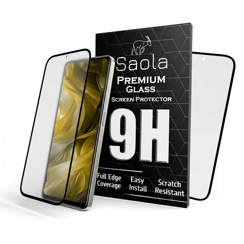 Image of Saola HD Matte Tempered Glass With 18H Hardness For Lava Blaze duo 3 (Pack Of 2) with Hassle-less Installation Kit. Full screen Coverage. 6.67 inch