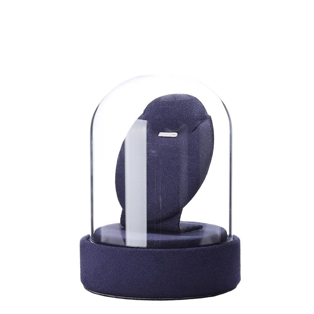 CJHFR472SG Jewelry Organizer Stands Glass Jewelry Display Case Dustproof Organizer for Necklaces Holder Jewelry Display Stand(Blue)