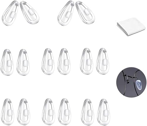 8 pares de almohadillas para la nariz de 0.59 pulgadas, cámara de aire, cojín de aire, pieza de nariz, silicona suave, antideslizante, kit de