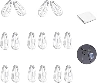 Eyeglass Push in Nose Pads,8 Pairs 15mm Air Chamber Air Cushion Nose Piece,Soft Silicone Anti Slip Glasses Repair Kit Nosepads for Glasses Eyeglasses