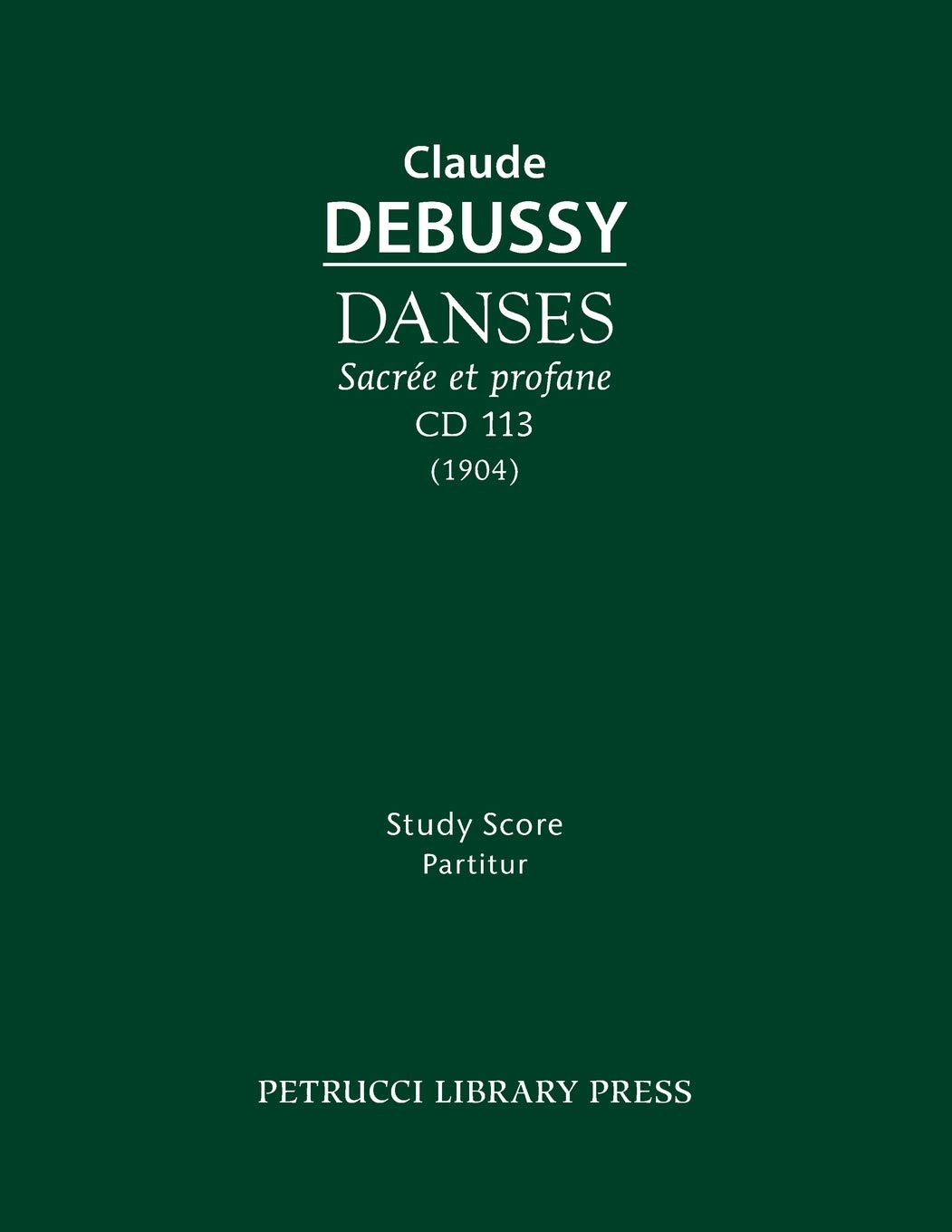Danses sacrée et profane, CD 113: Study score