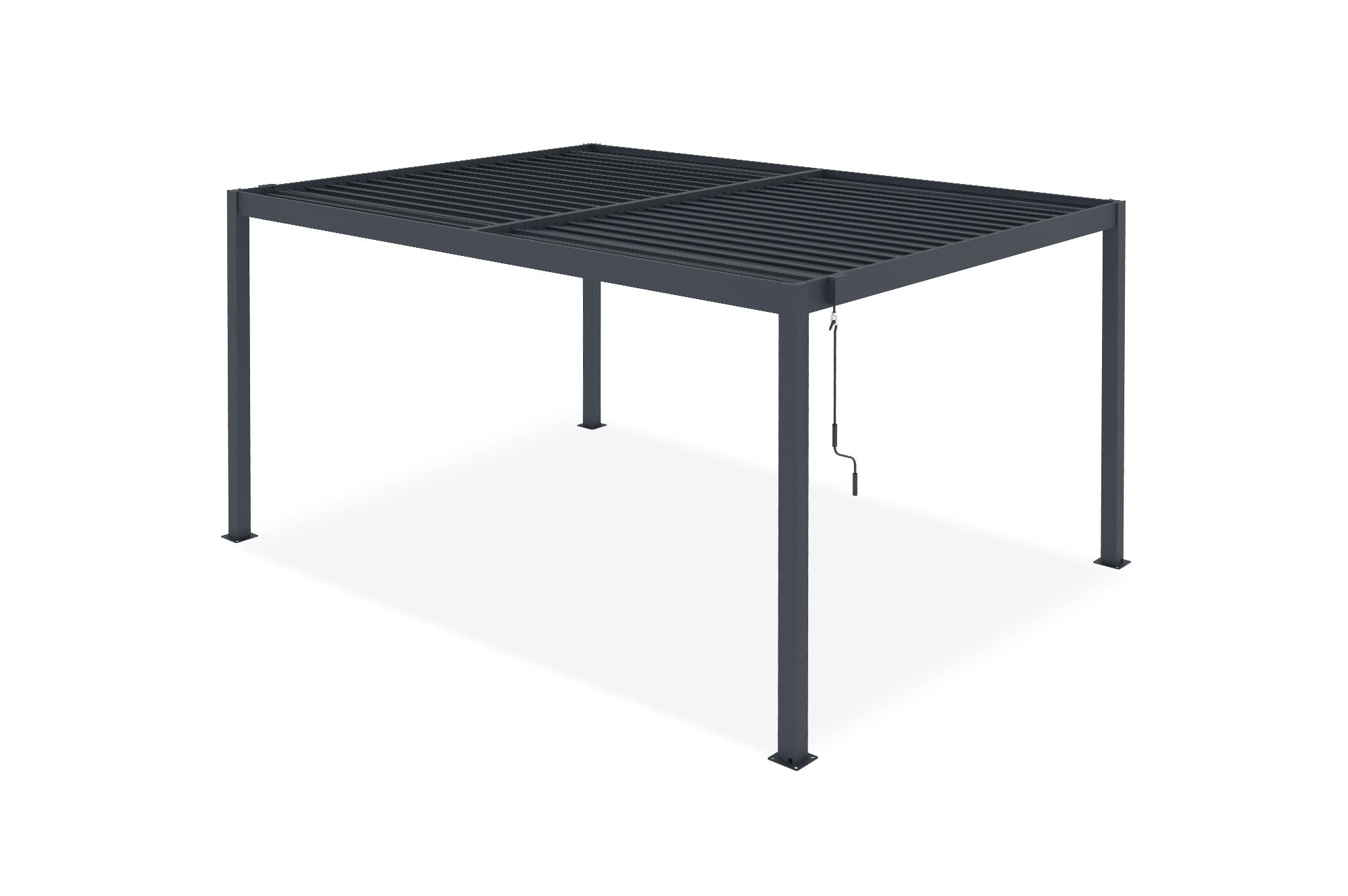 CAZEBOO Bioklimatische Pergola Piana 4x3m 12m² Anthrazitgrau Aluminium Freistehend - Pergola Garten mit Verstellbaren Lamellen 110° - Wetterfeste Terrassenüberdachung Stabil Windresistent