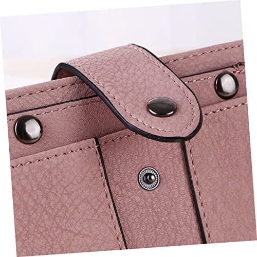 Fashionable Small Wallet for Women with Zipper Pocket Stylish Short Pu Coin Holder Multiple Card Slots Compact Design Pink3