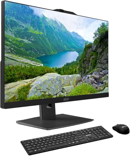 Image of msi Modern 23.8 inch All-in-One Desktop Computer, FHD IPS Touchscreen, 10-core Intel Core 7 Processor 150U, 16GB DDR5, 1TB SSD + 1TB HDD, Wi-Fi 6E, HDMI, Webcam, Wireless KB&Mouse, Windows 11 Home
