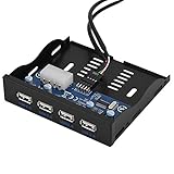 Richer-R USB 2.0フロントパネル USB2.0フロッピーフロントパネル 3.5インチフロッピーベイ 9ピン4インターフェース USB 2.0 HUB