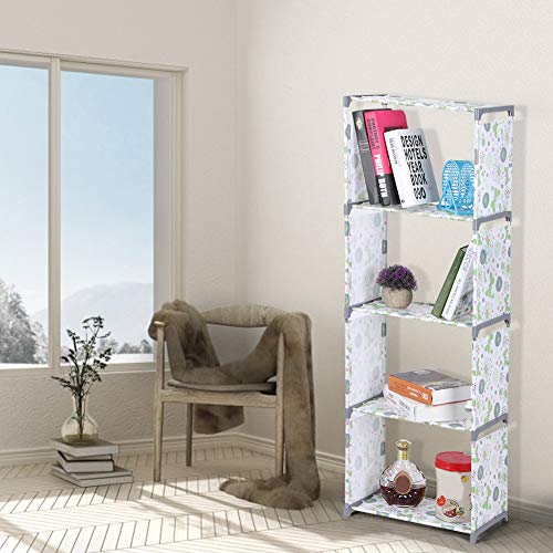 Qiilu Estante de livros, estante de várias camadas, estante de estante, organizador de casa, para sa