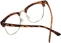 Vista 41 de Shiratori Nuevas gafas de lente transparente sin montura de medio marco de moda vintage Negro