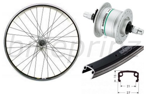 28 zoll fahrrad laufrad vorderrad shimano dynamo dh3n20 silber