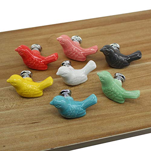 Zerniple Mix Color Ceramic Handle Pull Door knobs Cabinet Handles for Children's Room (7 Pieces), Mix Color(7 Pieces) - Image 2