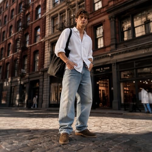 Image of Arkbird Mens Chukka Dress Boots Genuine Leather Suede Classic Fashion Casual Ankle Lace-up Dress Boots for Men
