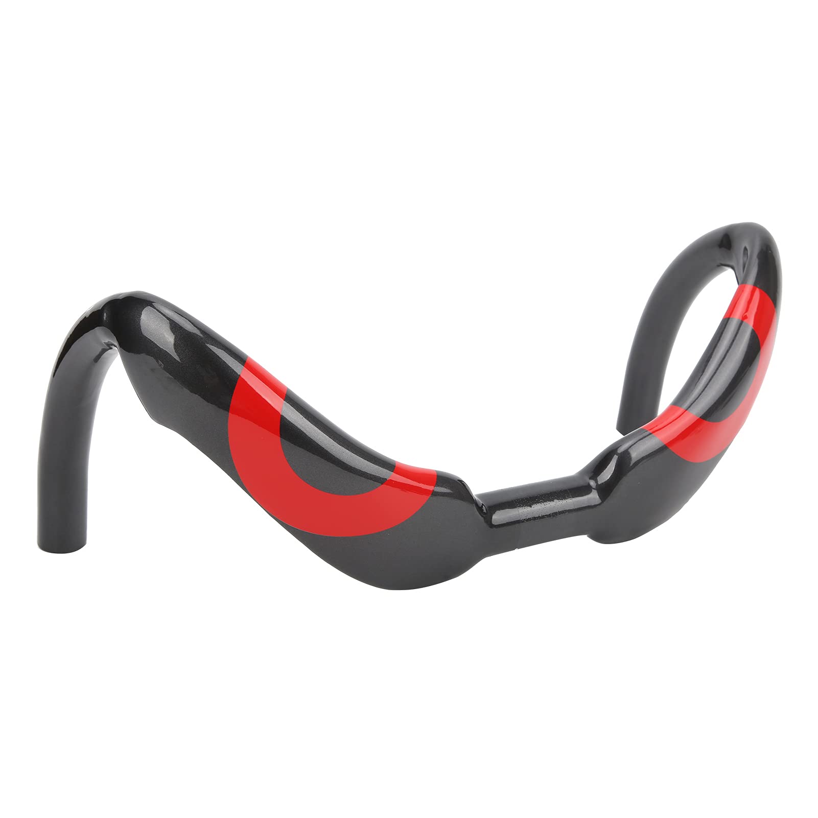 Manillar de Bicicleta de Fibra de Carbono, Manillar Curvado Ultraligero para Bicicletas de Carretera, Diseño Ergonómico para Reducir la Resistencia al Aire, Manillar de Fibra de Ca (Roja)