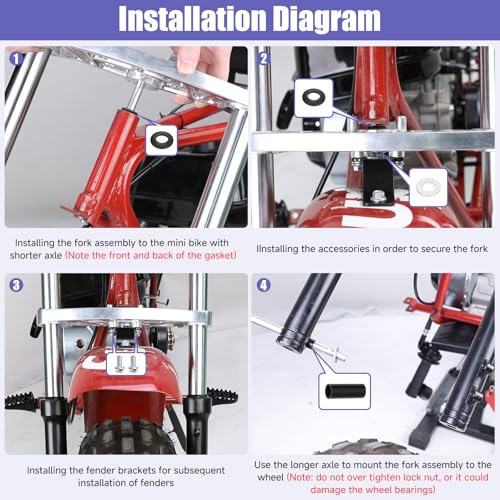 Image of Mini Bike Front Forks Suspension Kit Replacement for Coleman Minibike CT200U CT200U-EX BT200X Axis M200 196cc 200cc 6.5HP Powersports Parts Accessories Shock Absorber Forks Frame Assembly