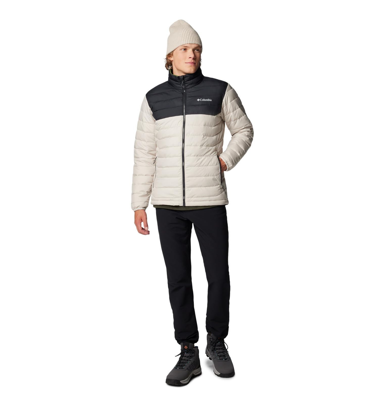 Columbia Men's Powder Lite II Jacket, Dark Stone/Black, Small view 3