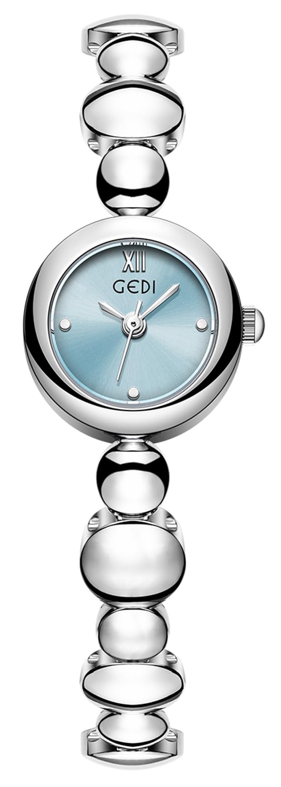 Gosasa Vintage Dainty Women’s Quartz Bracelet Watch – Luxury Minimalist Small Dial Slim Elegant Dress Ladies Jewelry Bangle Wristwatch Waterproof Gift for Her Silver Blue