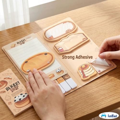 Image of FunBlast 11 Sheets /440 Sticky Notes - Cute Kawaii Sticky Notes, Sticky Pad for Study, Point It Marker Stationery Items, Self-Adhesive Memo Pad, Planners and Memo Sticker (DL)