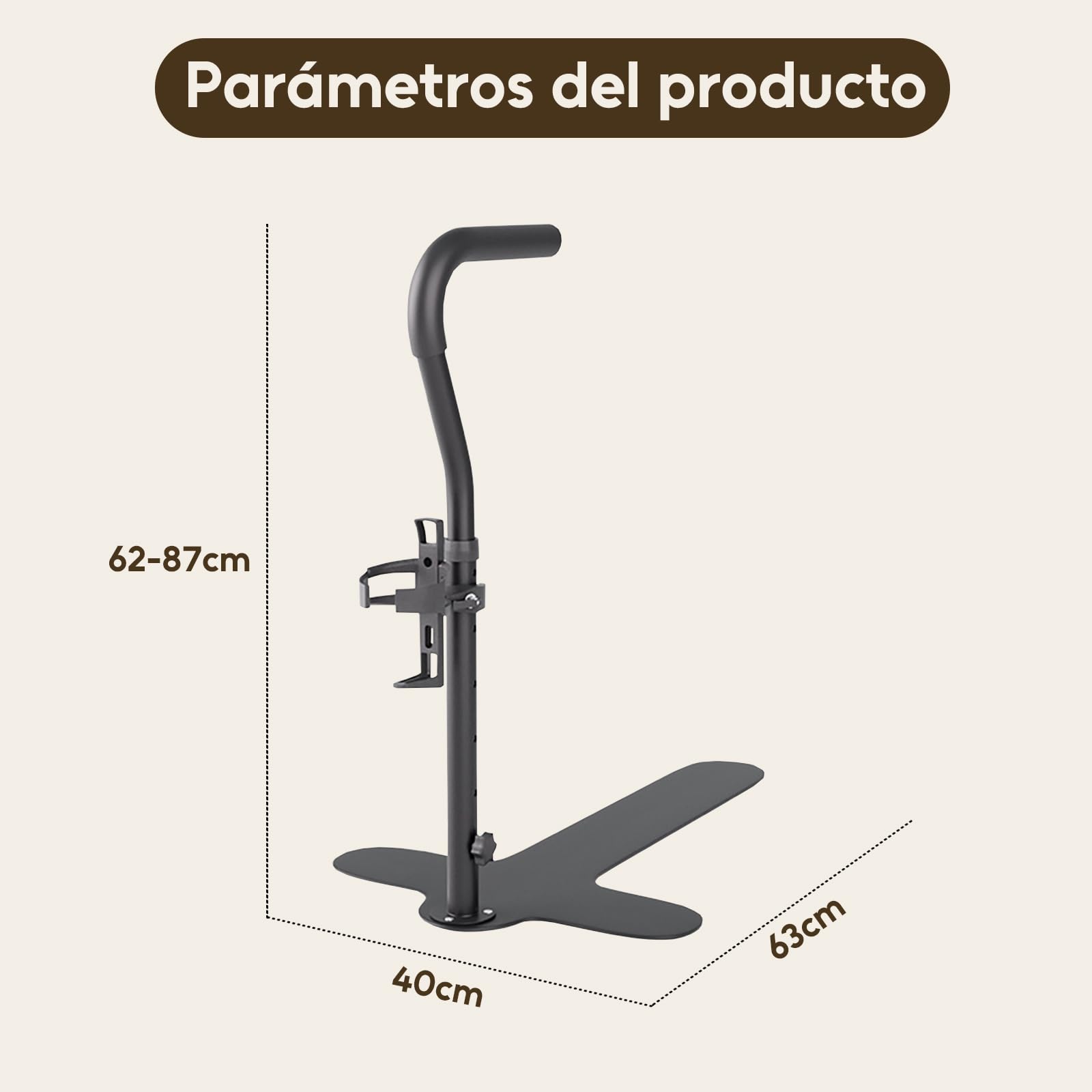Ayuda de pie para ancianos con portavasos, dispositivos de asistencia de pie ajustables en altura, barra de agarre de seguridad para sofá o silla, riel de asistencia para la vida diaria para personas