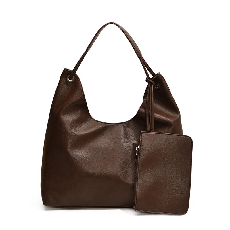 Bolsa de bolso de bolsa de bolsa Wmfas para mujeres Slouchy PU Leather Bucket Solid Bucket Purse Vintage Bolso Bolso Comprar bolsas de compras