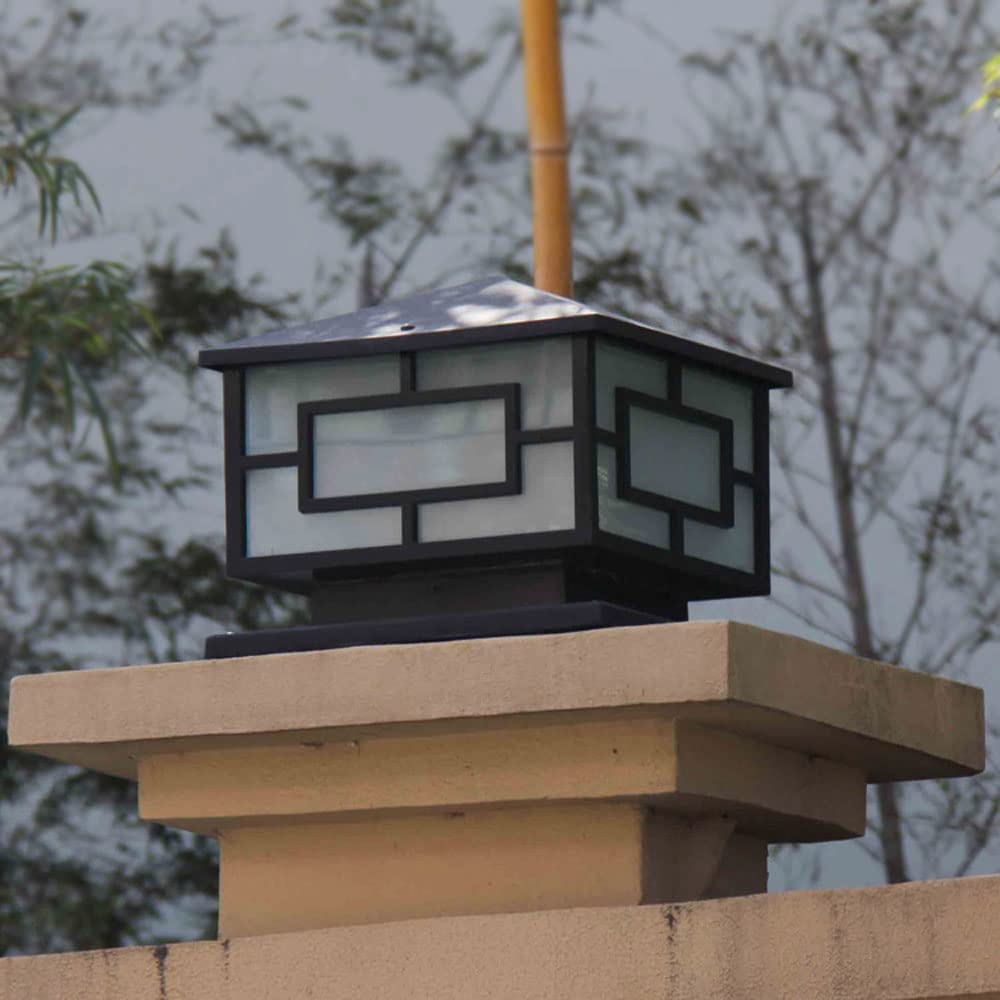 Lampy solarne, Na Taras Tarasowy Nowoczesna Kreatywna Aluminiowa Obudowa Plus Szklana Lampa Kolumnowa Trawnikowa(Brass,25cm)