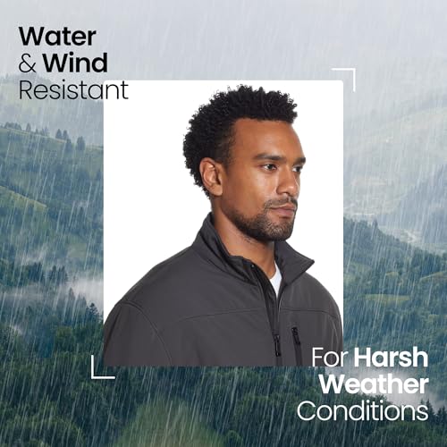 Image of Weatherproof Men's Softshell Jacket - Wind & Water Resistant - Breathable, Lightweight Outdoor Coat