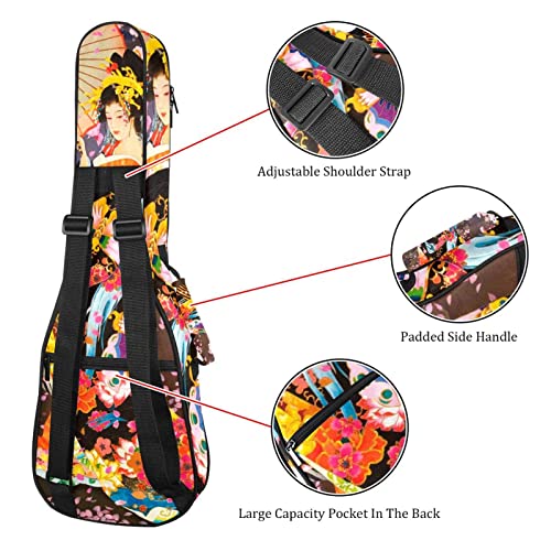 Housse de ukulélé japonaise Geisha Girl – Housse de transport pour ukulélé avec sangle réglable - Les Beatles, Paul McCartney, John Lennon, RIngo Starr, George Harrison Housse de ukulélé japonaise Geisha Girl - Housse de transport pour ukulélé avec sangle réglable – Image 4